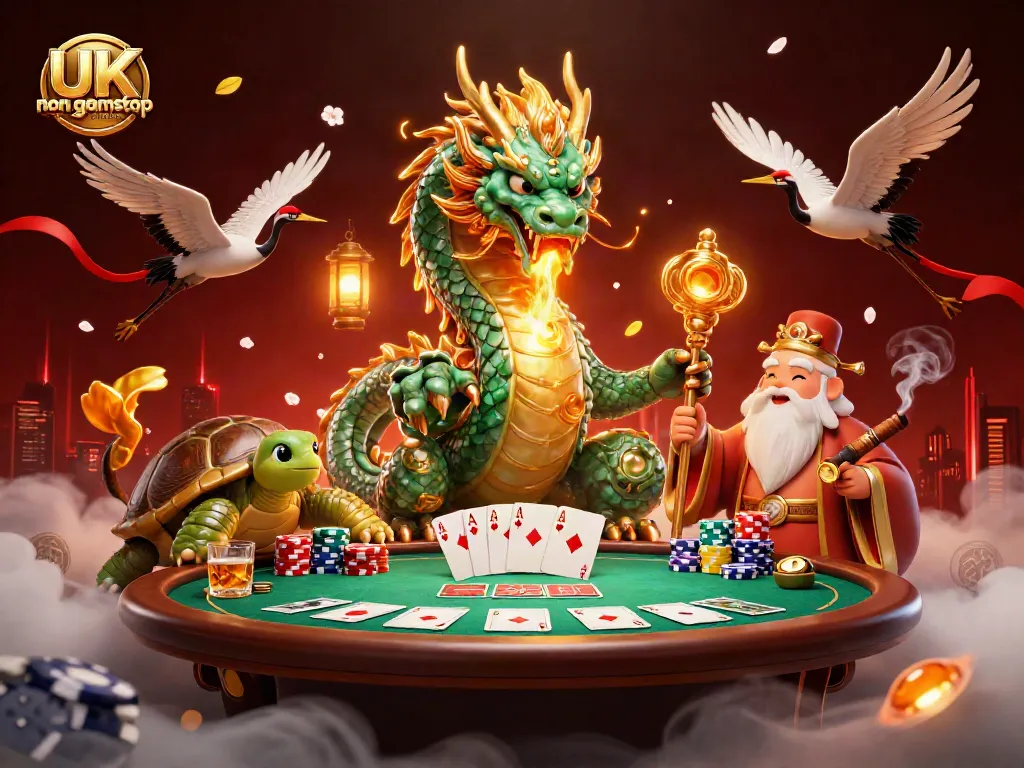 Engage with the action at UK non gamstop casinos featuring a majestic jade dragon.