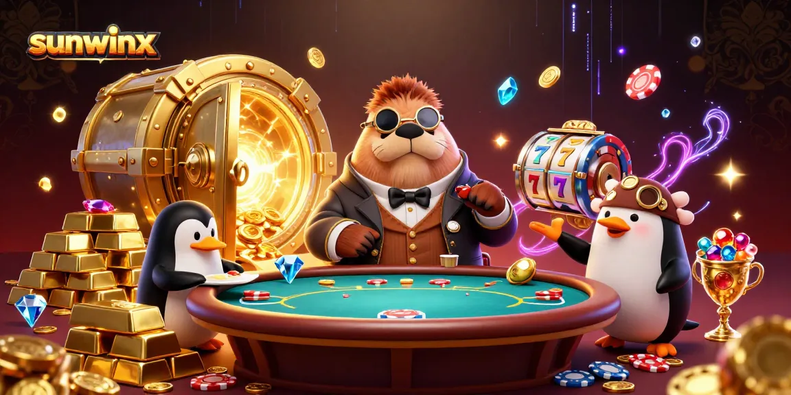 Engage in thrilling gameplay with sunwinx at an underwater poker table with unique characters.