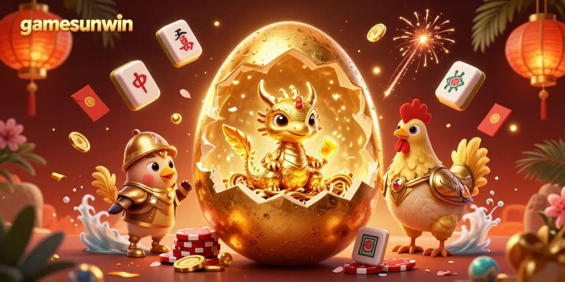 Experience thrilling gaming moments with gamesunwin's vibrant 3D casino illustration full of dynamic elements.
