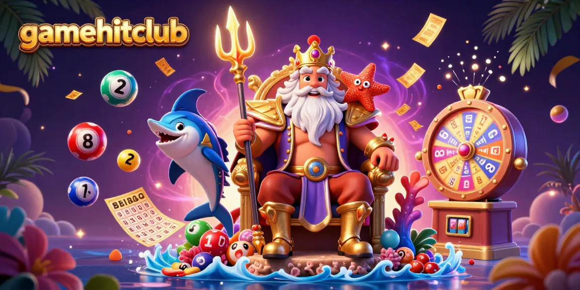 Experience the excitement at gamehitclub with vibrant lottery elements and a striking sea king theme.