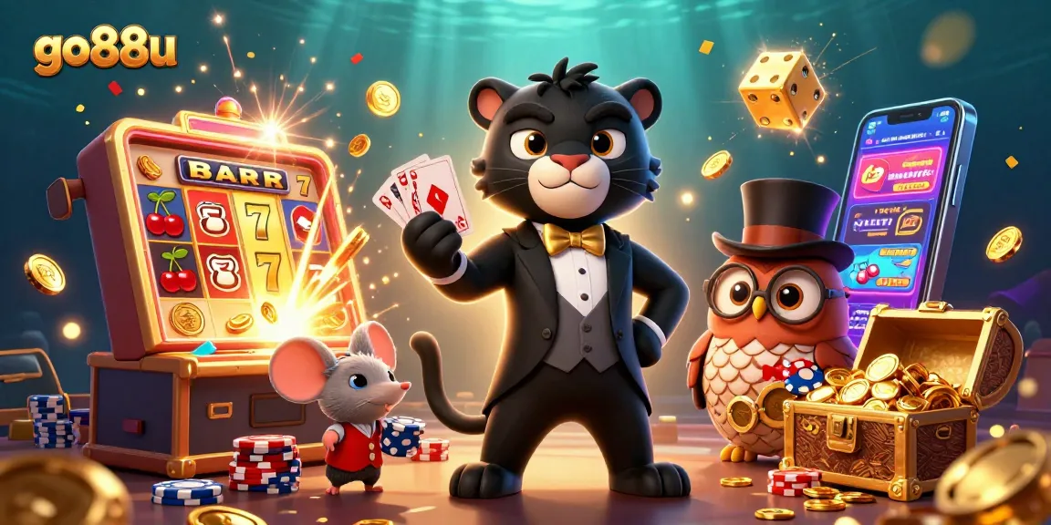 Engage with go88u's dynamic casino world, featuring stylish characters and vibrant games.